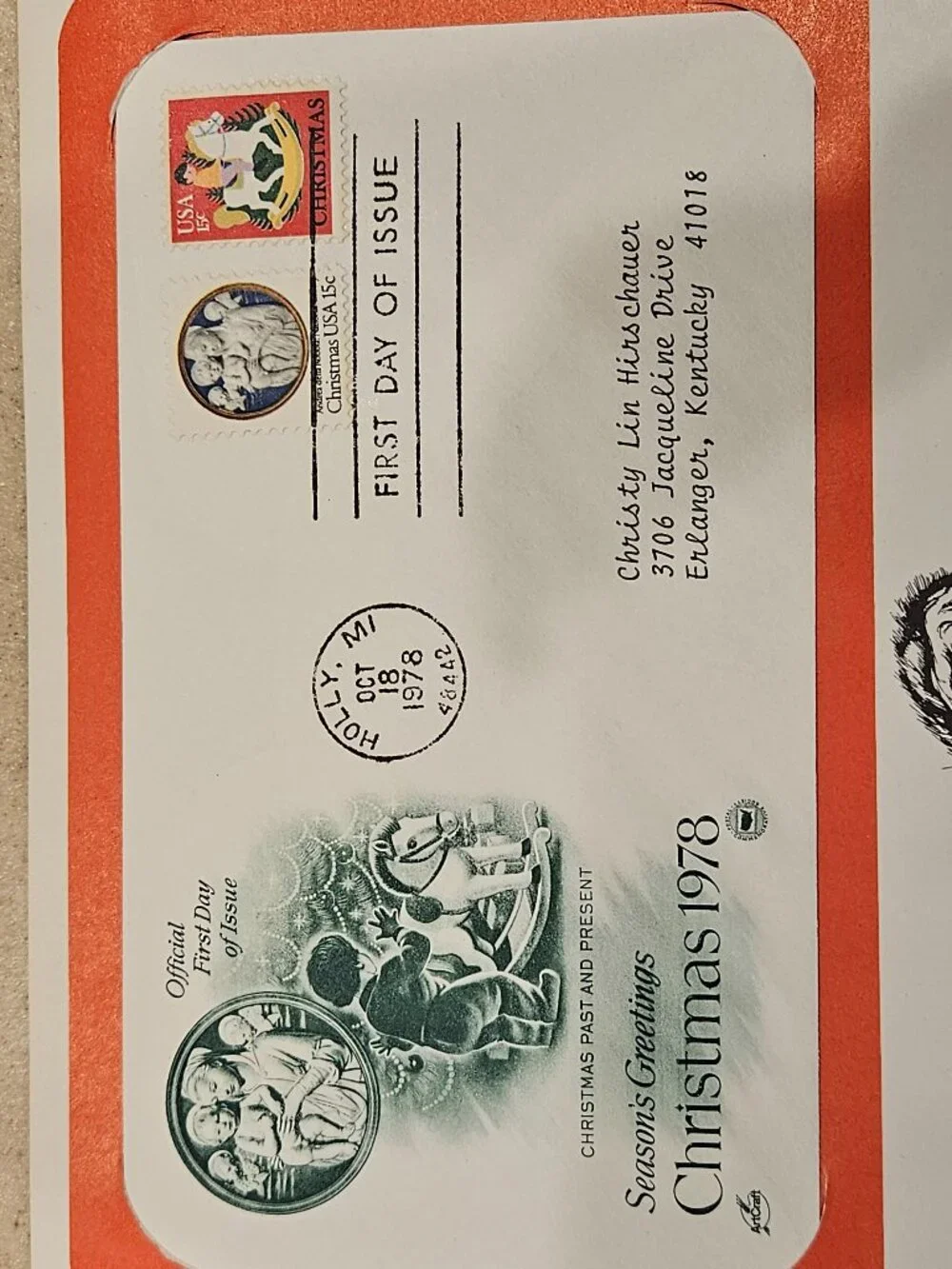 RARE COLLECTIBLE USPS 1ST DAY ISSUE COVER CHRISTMAS 1978 SEASONS GREETINGS STAMP